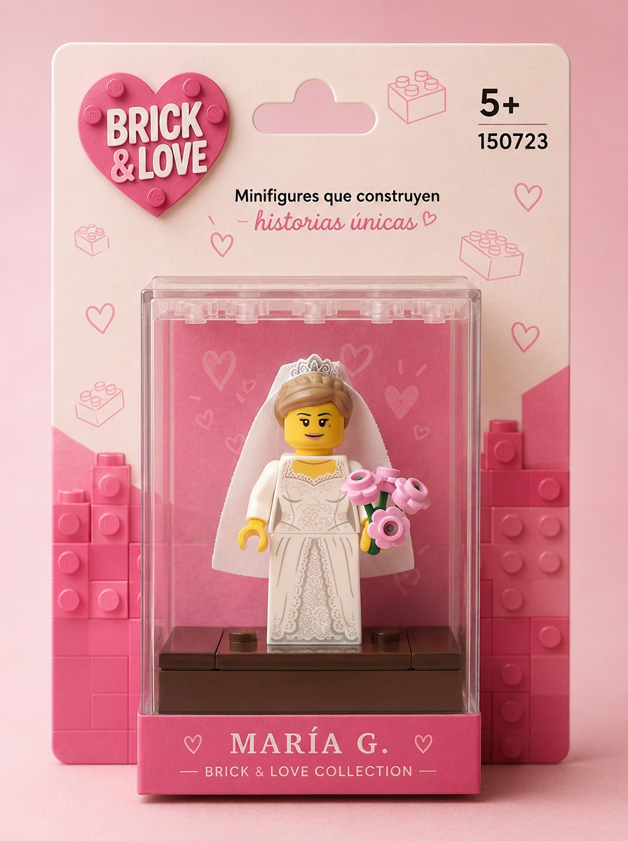 Edición novia Brick & Love con vestido y ramo